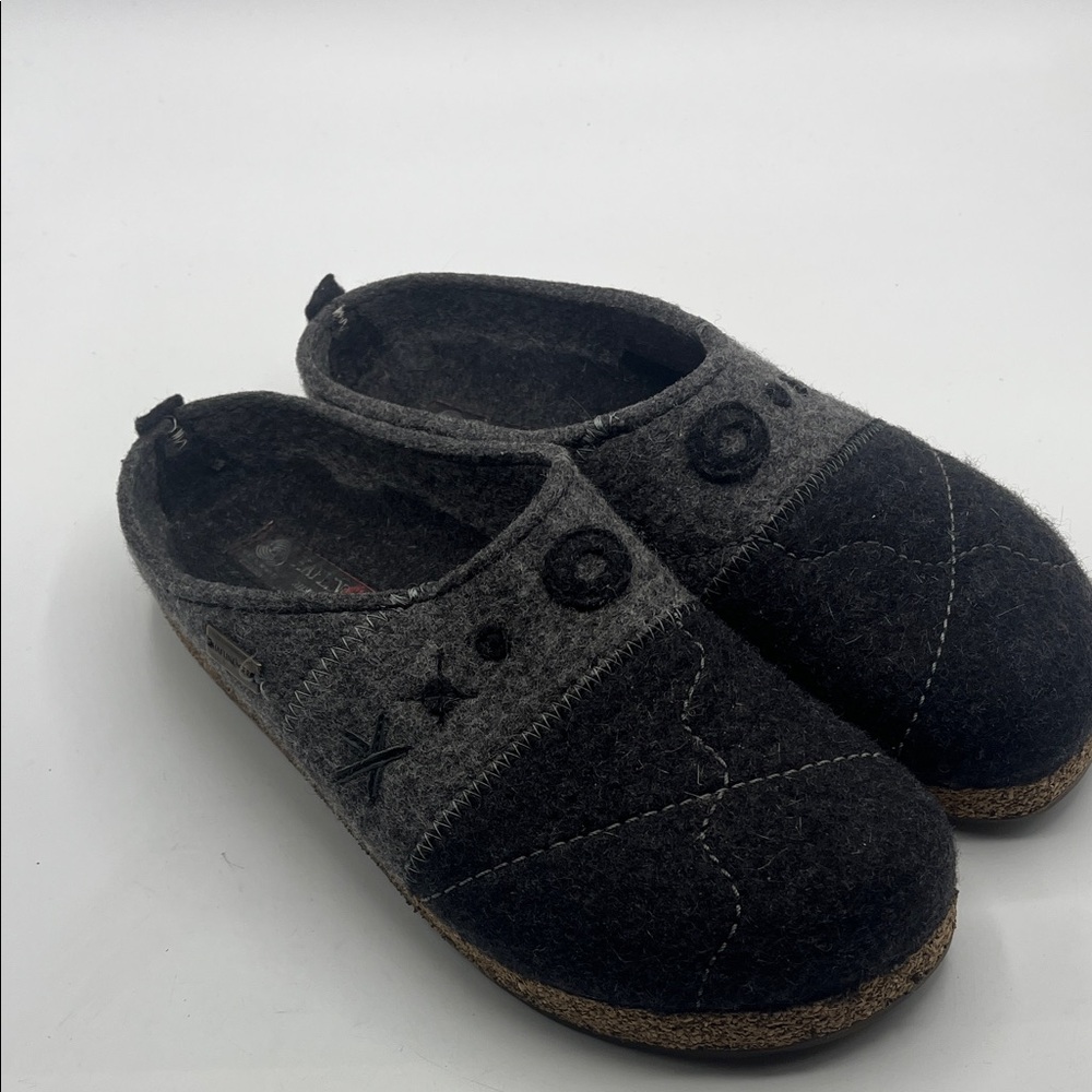 Haflinger Two-Tone Gray Felt Clogs